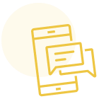 gold yellow message icon
