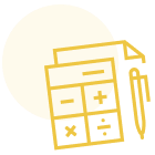 gold yellow calculator icon
